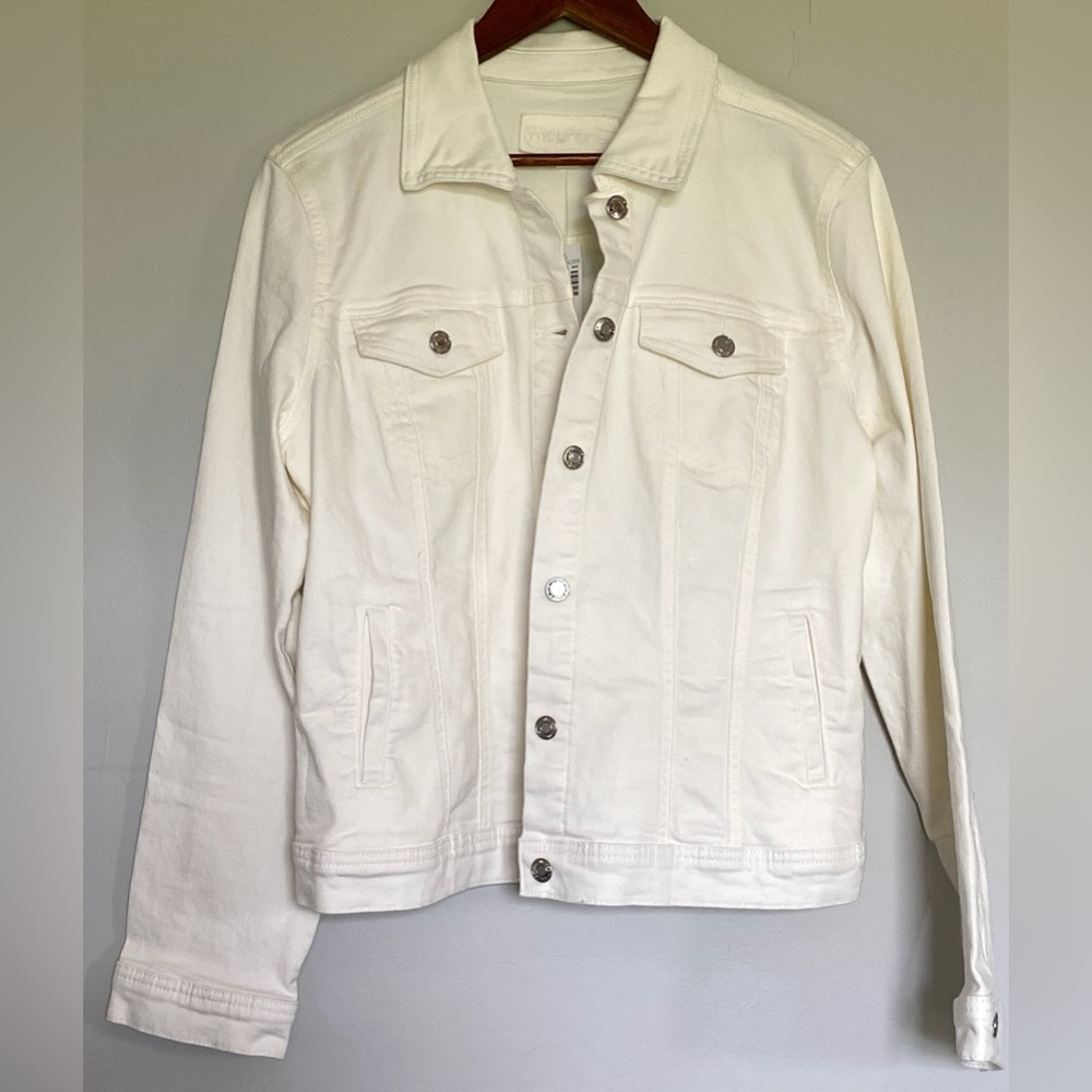 NWT Maurice's Denim jacket, white, large